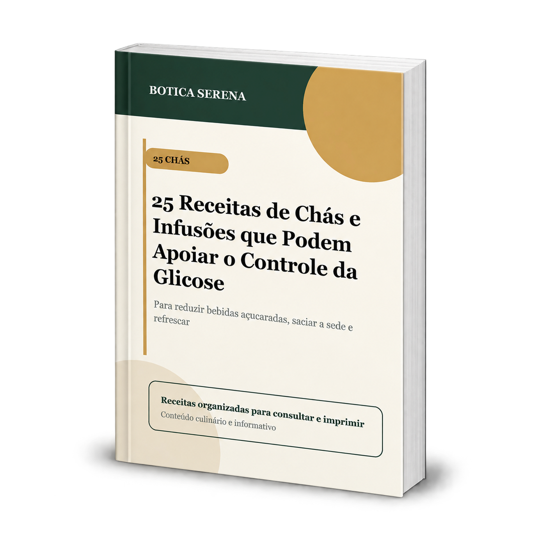 Mockup do bônus 25 Receitas de Chás e Infusões que Podem Apoiar o Controle da Glicose